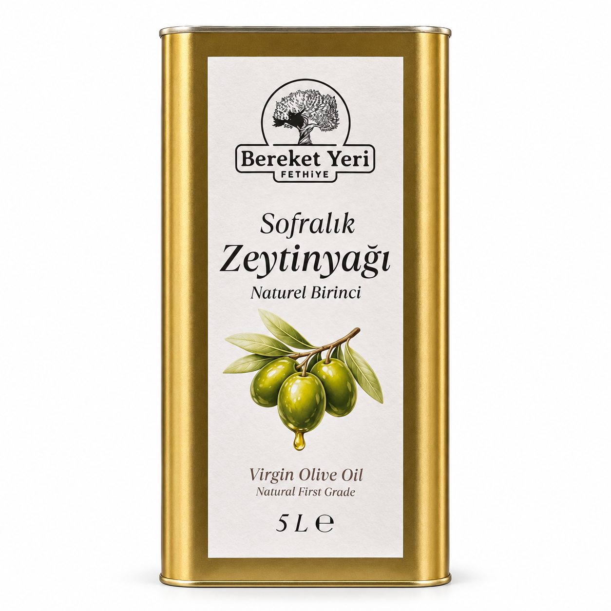 Bereket Yeri Sofralık Natürel Zeytinyağı Teneke 5 L